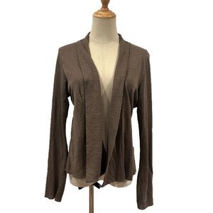 Brown Open-Front Women's Cardigan Sweater